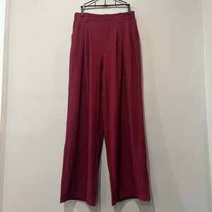 Halara Flex High Waisted Pants Women’s Medium Tall‎ Red Anemone Wide Leg Waffle
